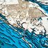 Close-up of Rotonda West wooden wall art with Placida Harbor detail